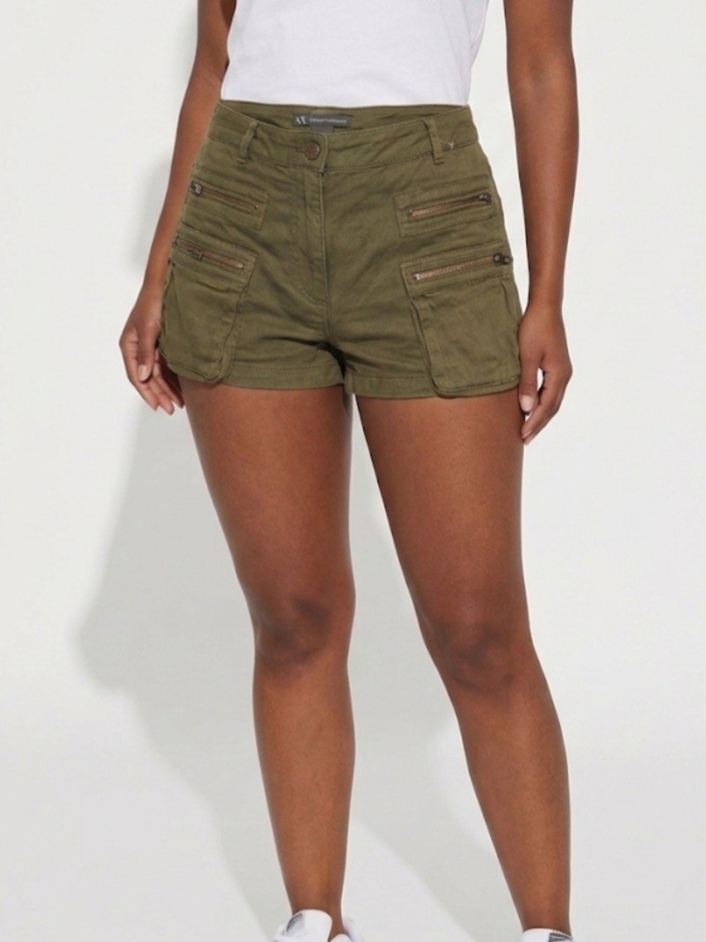 Armani Exchange A|X Olive Green Cargo Shorts Camo Utility Y2K Sz 4.